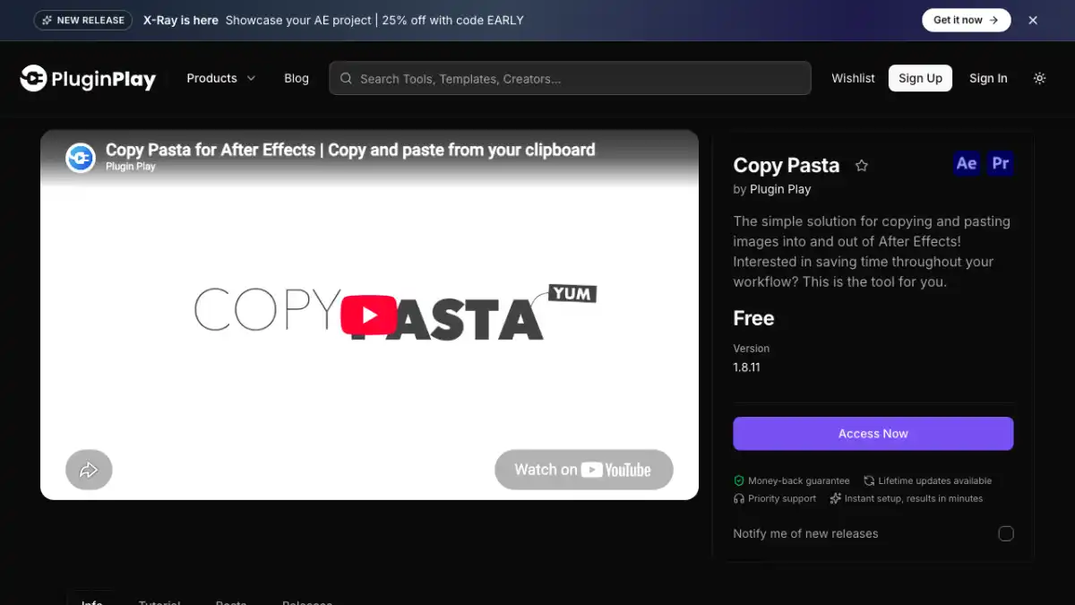Copy Pasta image-pasting plugin for Premiere Pro